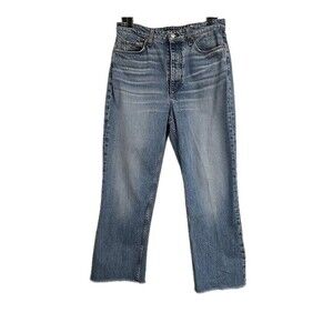Rag & Bone Alex High Rise Straight Leg Jeans 26" Raw Hem Blue Women’s Size 30